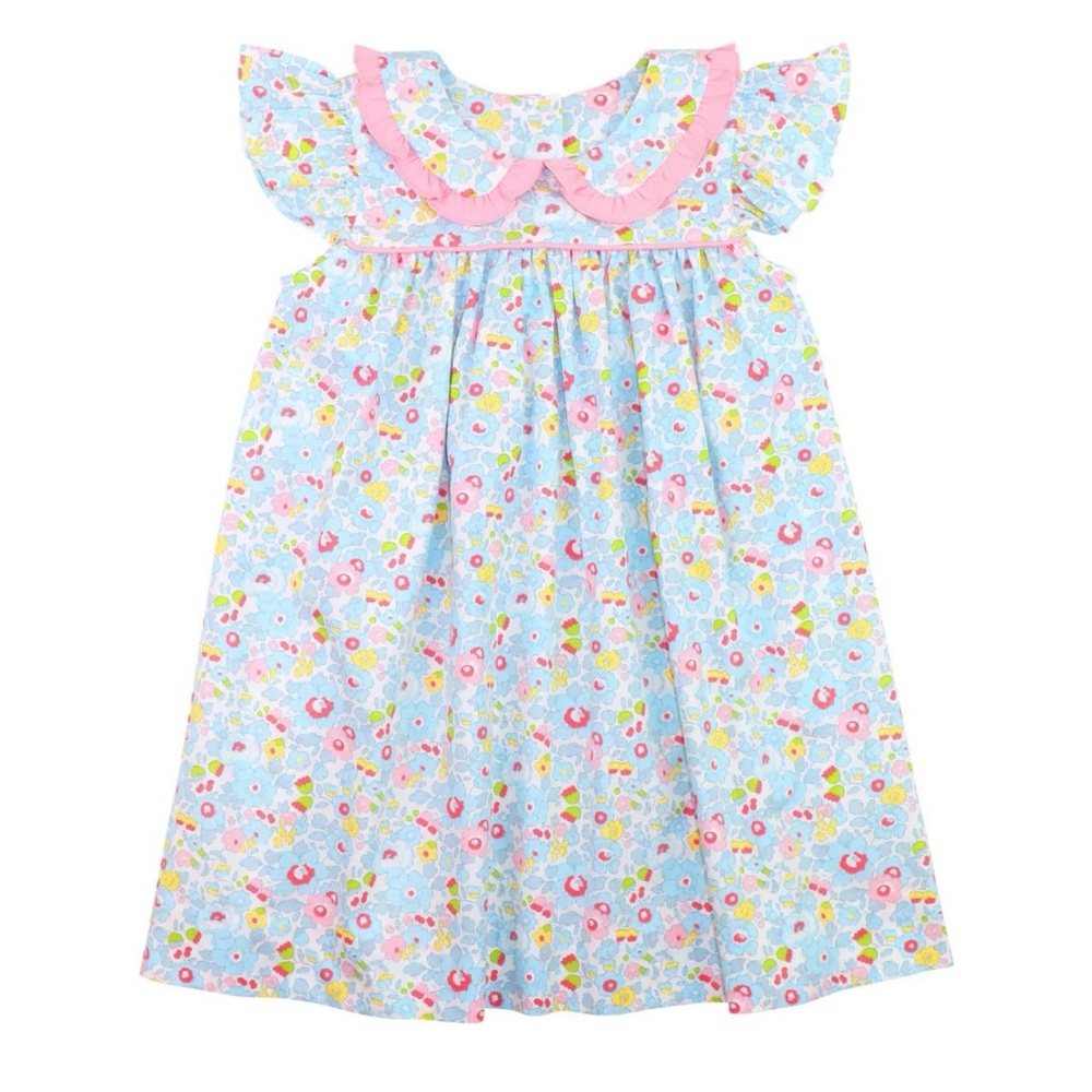 Floral Pink and Blue Dress